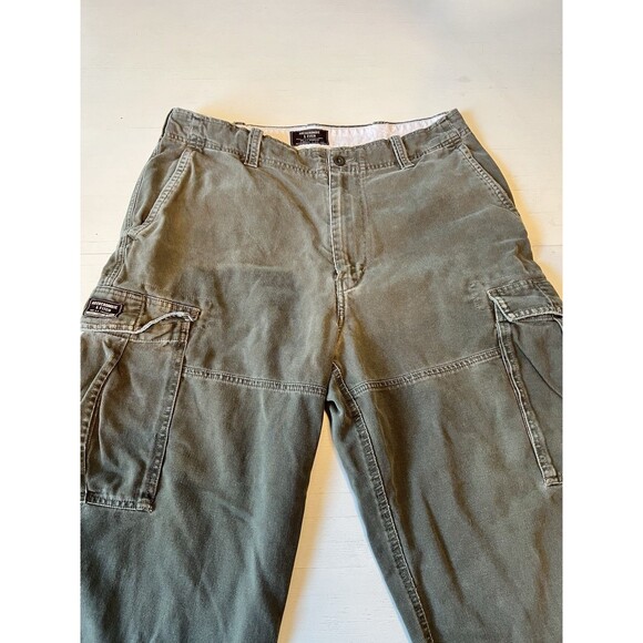 Abercrombie & Fitch Vtg Cargo Pants Mens 34R Corduroy Baggy Utility Pockets Y2K - Picture 2 of 9